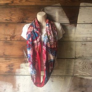 Accessories - 3/$25 Sale! Red and Floral Print Infinity Scarf Accessories - 3/$25 Sale! Red and Floral Print Infinity Scarf